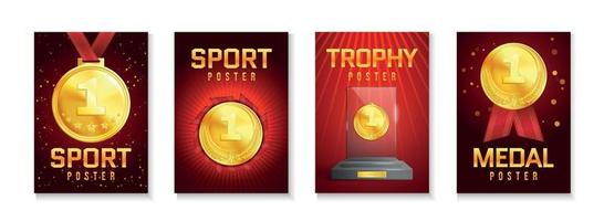 Sport Trophy Poster Set vector