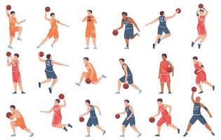 conjunto plano de baloncesto vector