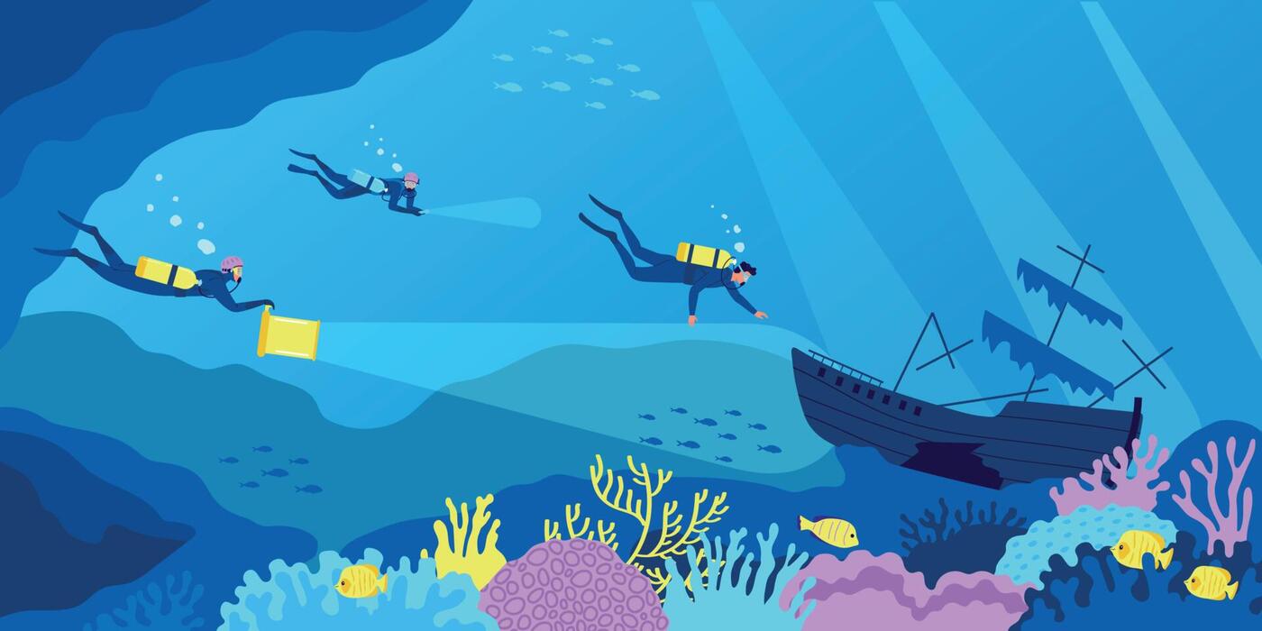 Deep Sea Diving Vector Art, Icons, and Graphics for Free Download