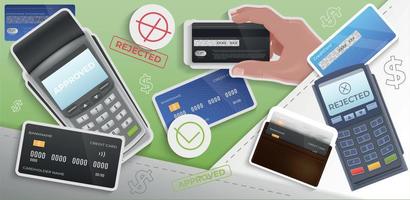 Realistic Debit Card Collage vector