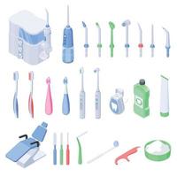 conjunto isométrico de higiene dental vector