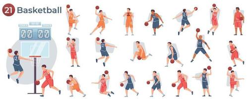 colección de composición de baloncesto vector