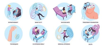 Isometric Hypnosis Therapy Set vector