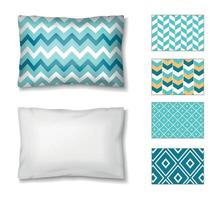 Pillow Patterns Realistic Set vector