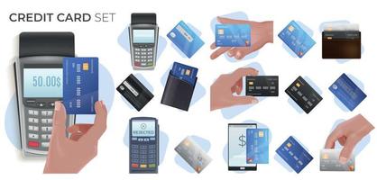 Debit Card Composition Set vector