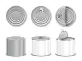 Realistic Tin Can Set vector