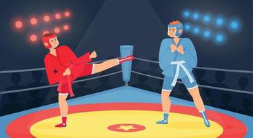 Fighters Boxing Ring Composition vector