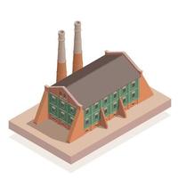 Old Industrial Building Isometric vector