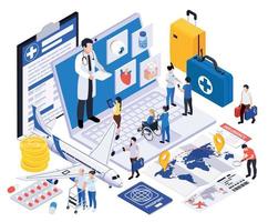 Tourism Insurance Isometric Composition vector