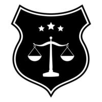 ilustración de la balanza de la justicia y las estrellas en el escudo vector