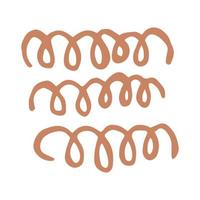 Decor vector element, curved line, curl, wave. Abstract illustration in doodle style. For packaging design, postcards, social media