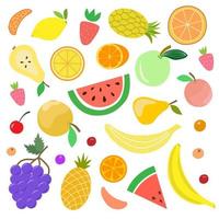 Set of juicy summer fruits