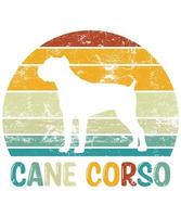 gracioso cane corso vintage retro puesta de sol silueta regalos amante de los perros dueño del perro camiseta esencial vector