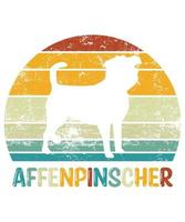 Funny Affenpinscher Vintage Retro Sunset Silhouette Gifts Dog Lover Dog Owner Essential T-Shirt vector