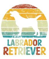 divertido labrador retriever vintage retro puesta de sol silueta regalos amante de los perros dueño del perro camiseta esencial vector