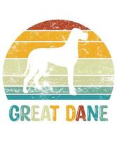 Funny Great Dane Vintage Retro Sunset Silhouette Gifts Dog Lover Dog Owner Essential T-Shirt vector