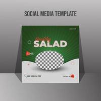 Social media food post design template vector