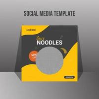 Social media food post design template vector