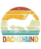 Funny Dachshund Vintage Retro Sunset Silhouette Gifts Dog Lover Dog Owner Essential T-Shirt vector