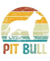 divertido pit bull vintage retro puesta de sol silueta regalos amante de los perros dueño del perro camiseta esencial vector