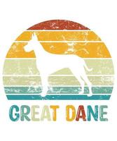 Funny Great Dane Vintage Retro Sunset Silhouette Gifts Dog Lover Dog Owner Essential T-Shirt vector