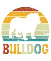 Funny Bulldog Vintage Retro Sunset Silhouette Gifts Dog Lover Dog Owner Essential T-Shirt vector