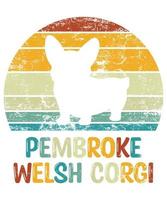 Funny Pembroke Welsh Corgi Vintage Retro Sunset Silhouette Gifts Dog Lover Dog Owner Essential T-Shirt vector