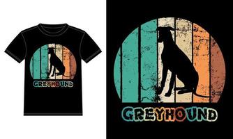Funny Greyhound Retro Vintage Sunset T-shirt Design template, Greyhound Board, Car Window Sticker, POD, cover, Isolated white background, Silhouette Gift for Greyhound Lover