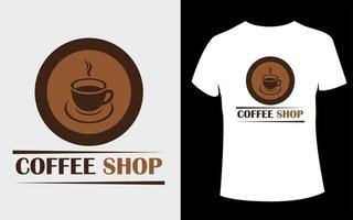 Coffee Shop T-shirt  Design with editable vector