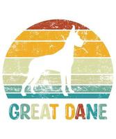 Funny Great Dane Vintage Retro Sunset Silhouette Gifts Dog Lover Dog Owner Essential T-Shirt vector