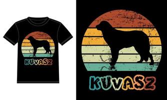 Funny Kuvasz Retro Vintage Sunset T-shirt Design template, Kuvasz Board, Car Window Sticker, POD, cover, Isolated white background, Silhouette Gift for Kuvasz Lover