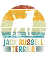 gracioso jack russell terrier vintage retro puesta de sol silueta regalos amante de los perros dueño del perro camiseta esencial vector