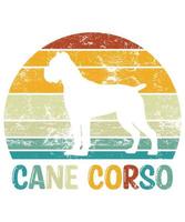 Funny Cane Corso Vintage Retro Sunset Silhouette Gifts Dog Lover Dog Owner Essential T-Shirt vector