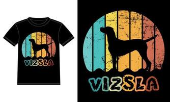 Funny Vizsla Retro Vintage Sunset T-shirt Design template, Vizsla Board, Car Window Sticker, POD, cover, Isolated white background, Silhouette Gift for Vizsla Lover vector