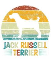 gracioso jack russell terrier vintage retro puesta de sol silueta regalos amante de los perros dueño del perro camiseta esencial vector
