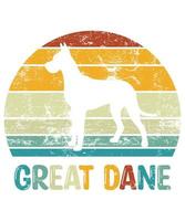 Funny Great Dane Vintage Retro Sunset Silhouette Gifts Dog Lover Dog Owner Essential T-Shirt vector