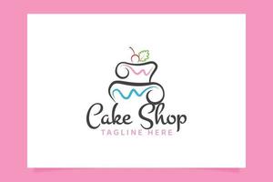 Cake shop logo with beautiful cake images for any businesses, especially for bakery, cakery, cake art, cake school, cafe, etc. vector