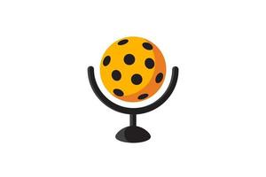 pickleball podcast logo with a combination of a ball and microphone vector