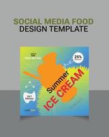 Scrummy Icecream Social Media Post. social media post template for food menu promotion banner frame. vector