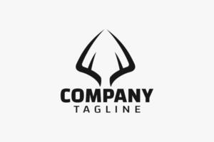 a simple arrow deer logo with combination of arrowhead and deer antler for any business especially for deer hunting, apparel, archery, games, sports, etc. vector