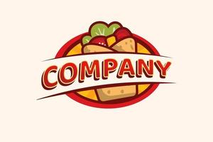 logotipo de kebab para cualquier negocio, especialmente para alimentos y bebidas, camión de comida, restaurante, cafetería, etc. vector