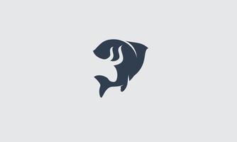 A simple  bull trout logo with a trout and subtle bull image in negative space style. vector