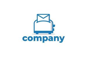 daily newsletter logo with a toaster and envelope or mail for any business especially for newsletter, marketing, spam, website, etc. vector