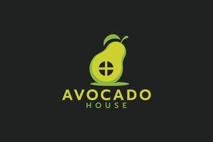 avocado house logo with a combination of avocado and window vector