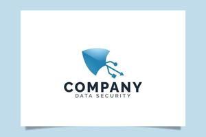 Arrow shield logo that represent data security service for any business especially for internetm, web, cyber, finance,privacy, etc. vector