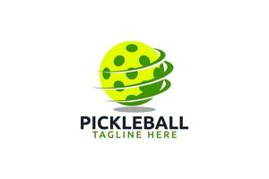 logo de pickleball con una combinación de pelota y swoosh vector