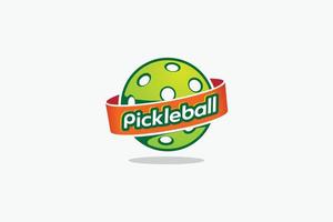 logotipo mundial de pickleball con una combinación de pickleball, tierra y texto en una cinta. vector