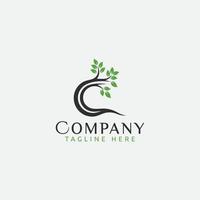 simple tree logo vector graphic  with an icon that formed from combination of the letter C and tree.