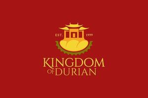 logotipo del reino de durian con una combinación de imperio de estilo asiático y durian para cualquier negocio. vector