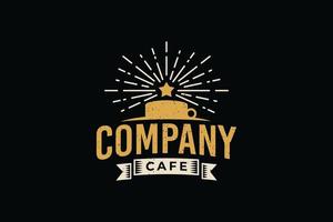 Morning Cafe logo with a cup of coffee and rising star for any business, especially for cafe, coffee shop, restaurant, etc. vector
